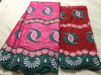 

New coming party African cotton bazin lace fabric matching with 2y French tulle net lace material EBN33