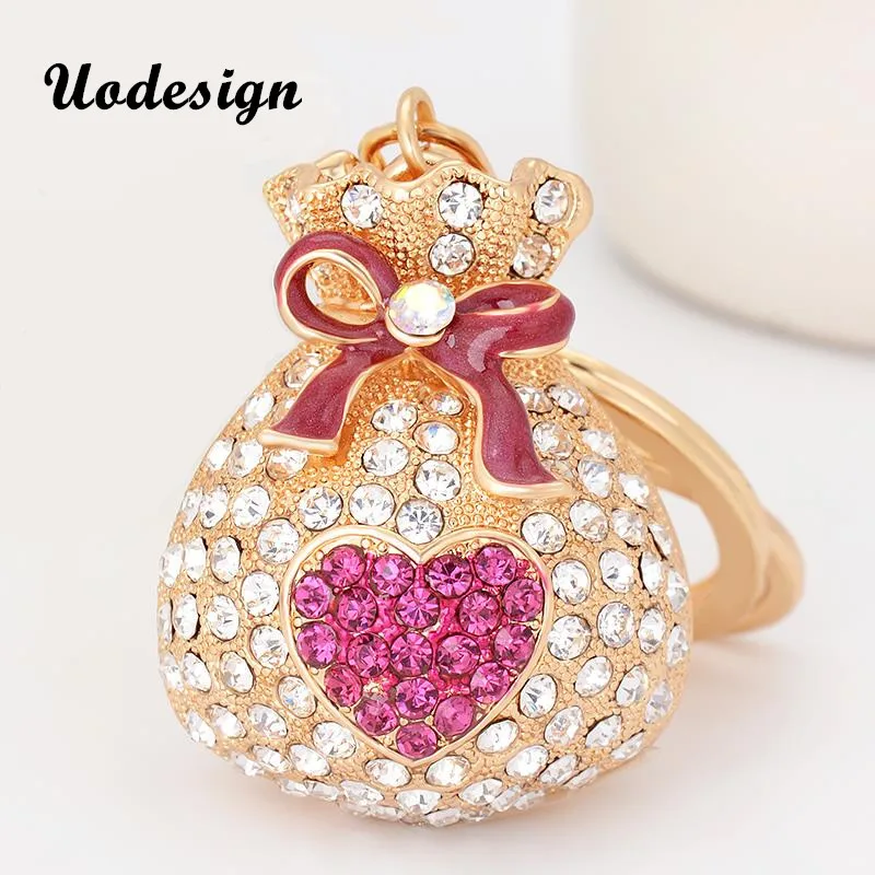 Uodesign Trendy New Gift Cute Bling Rhinestone Lucky Bag Keychain Car