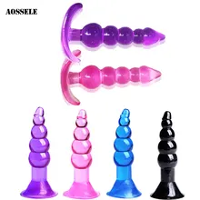Silicone Anal Butt Plug Stimulation Backyard Bead Masturbation Jelly Anal Plug Sex Toys For Women/Men/Gay Anal Dildo Sex Product