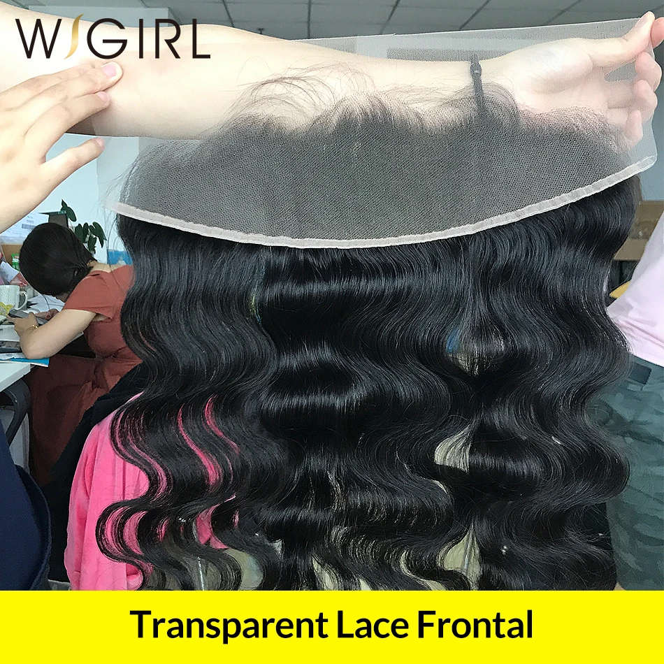 

Wigirl Transparent Swiss Lace Frontal Closure Body Wave Hair Bleached Knots Pre Plucked With Baby Hair 100% Human Hair