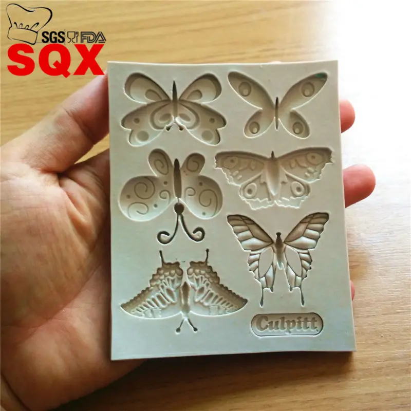 6PCS Butterfly Cake Tool Fondant Silicone Mold Cake