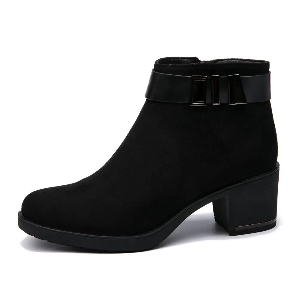 IMG_3413AIMEIGAO New Arrivals Suede Boots Women Ankle Boots For Women Warm Short Plush Boots Faux Spring Autumn Women Shoes 2018 NEW