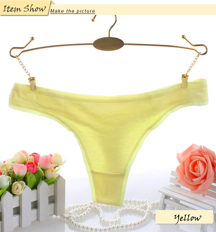 Plus Size Women Cotton Sexy G String Fashion Solid Panties Women's Thongs Briefs Low Waist Underwear (11)