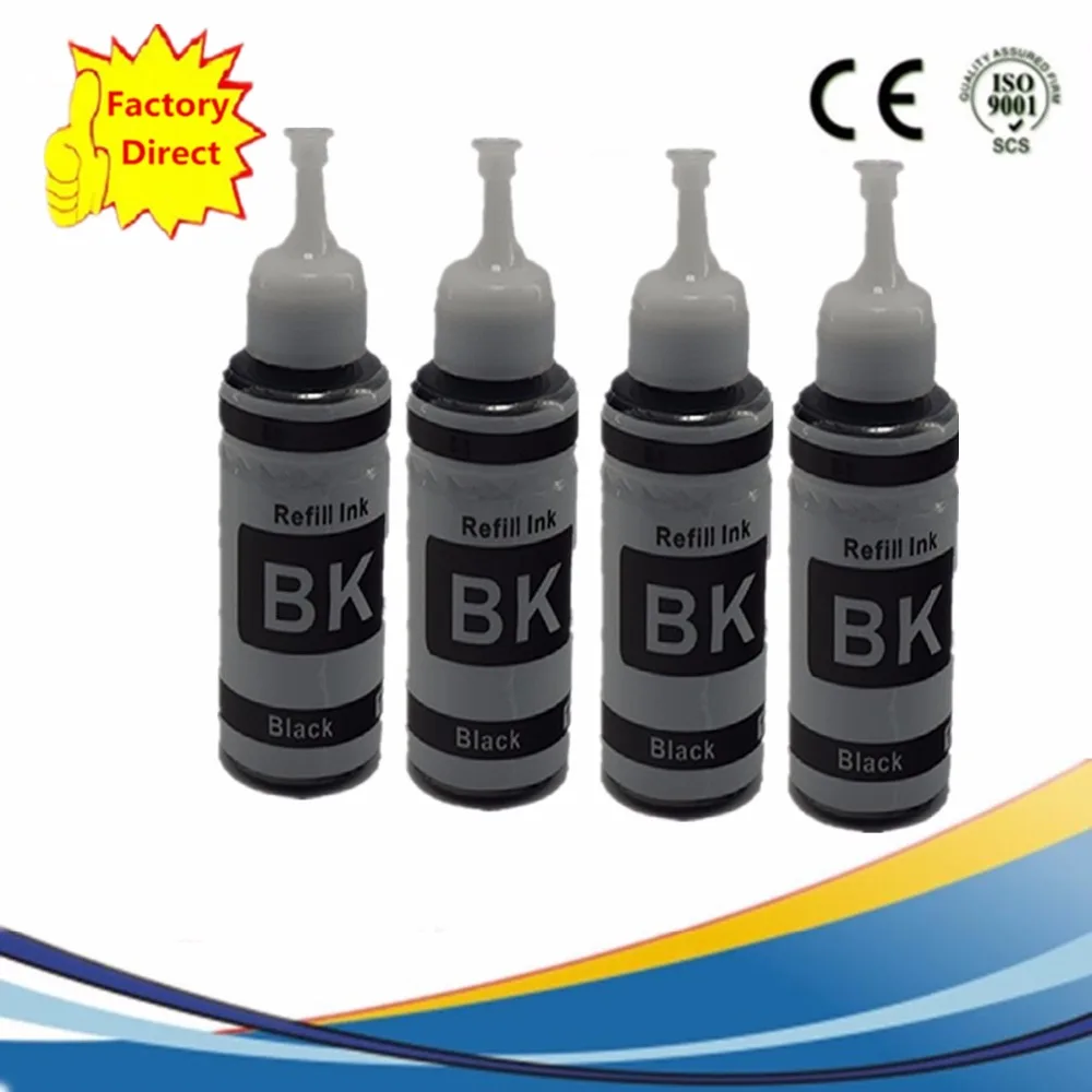 Specialized Black Dye Ink For Epson Ink Tank System Inkjet Printer L350 L362 L366 L550 L555 L566