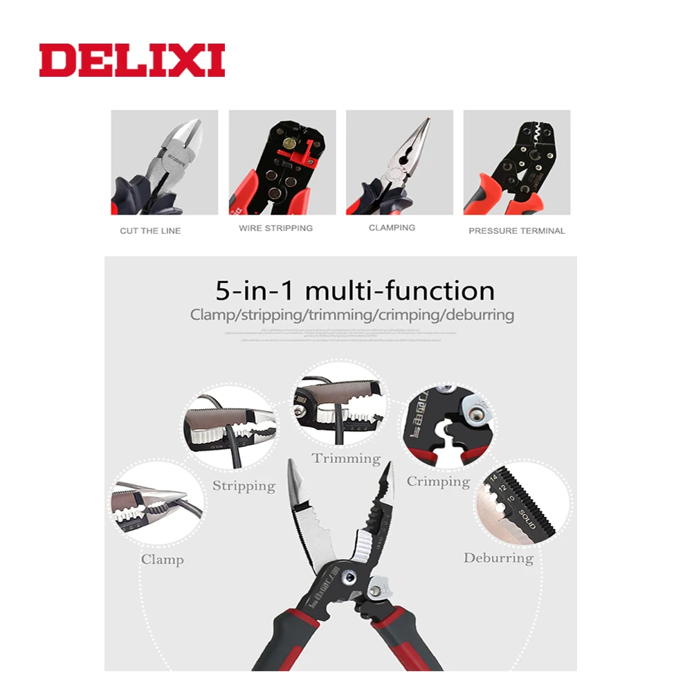 Набор инструментов DELIXI 5 в 1 комплект из 8 комбинированных плоскогубцев для