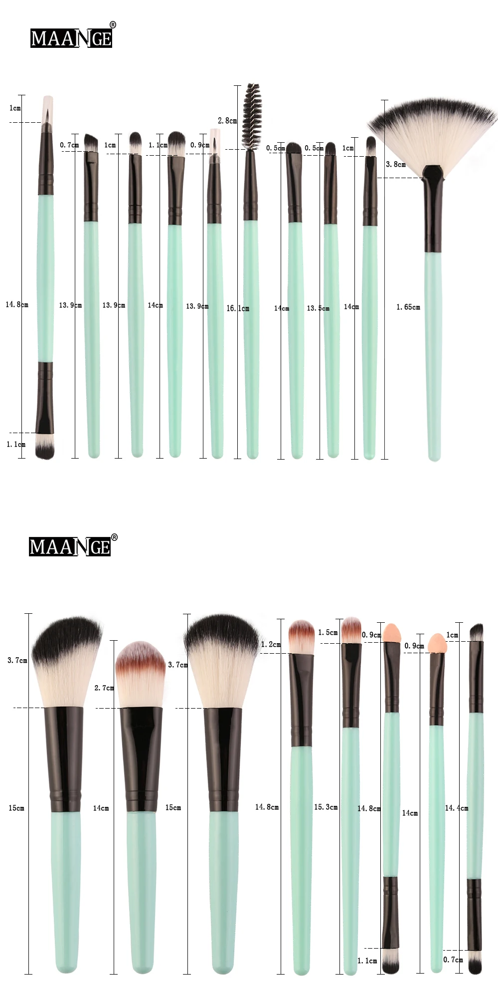 18PCS Makeup Brushes Set Professional Cosmetic Powder Eye Shadow Foundation Eyeliner Eyelash Blending Brush brochas maquillaje