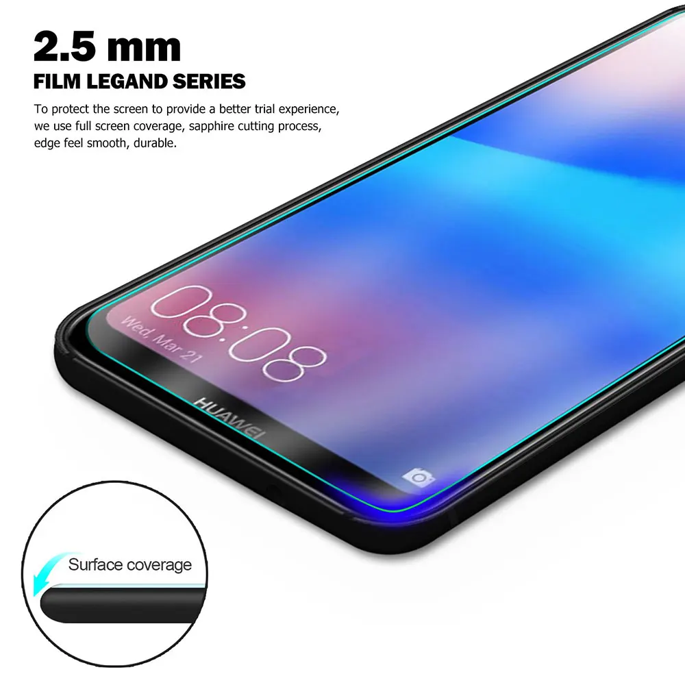 Ascromy 10PCS Tempered Glass Screen Protector Film For Huawei P20 Lite Mate 10 20 P Smart Y6 Prime 2018 Y9 Nova 3i 3 Protection (6)