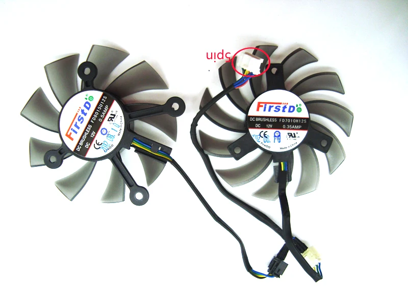 

FreeShipping 1-SET FD8015U12S/FD7010H12S 12V ASUS GTX560ti independent game card fan ENGTX560 Ti 1GD5 256BIT graphics fan