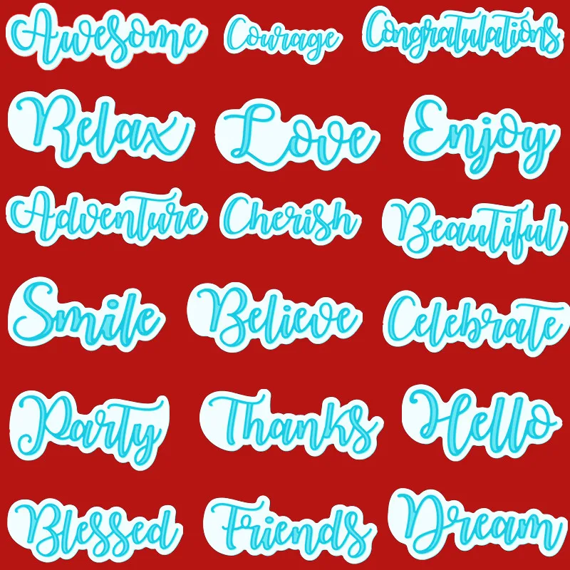 

Letters Beautiful Smile Metal Cutting Dies Stencils For DIY Scrapbooking Paper Cards Decorative Embossing Handcraft Die Cuts