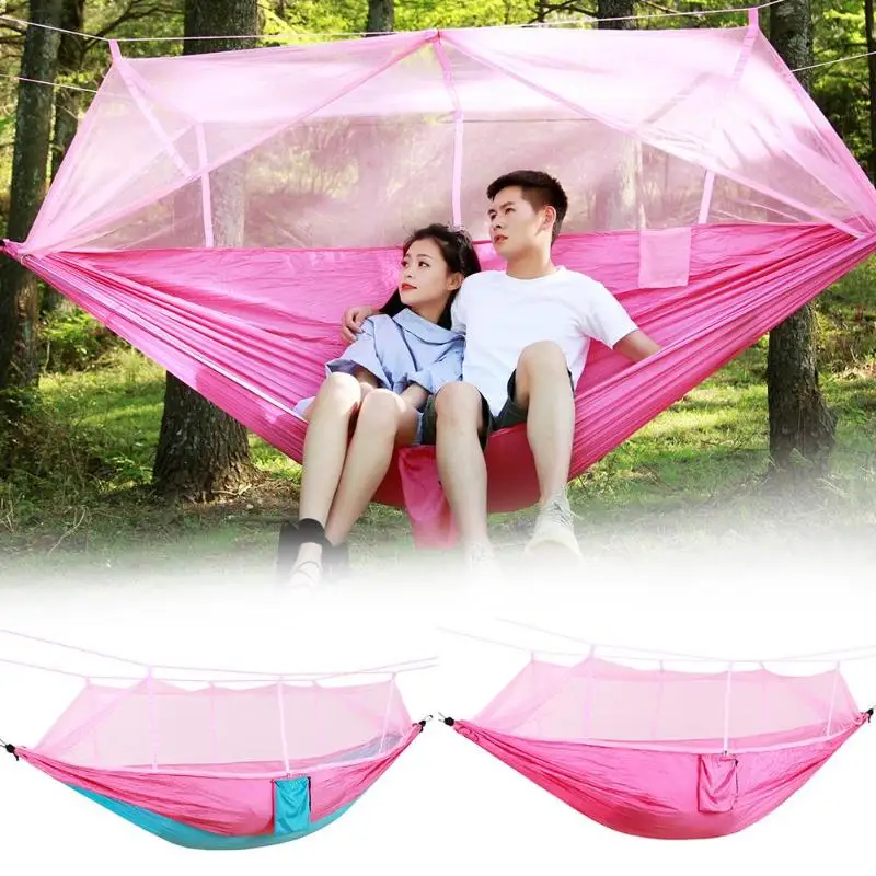 

Portable Nylon Parachute Hammock Mosquito Net ultralight outdoor Camping Leisure Double Person hammock