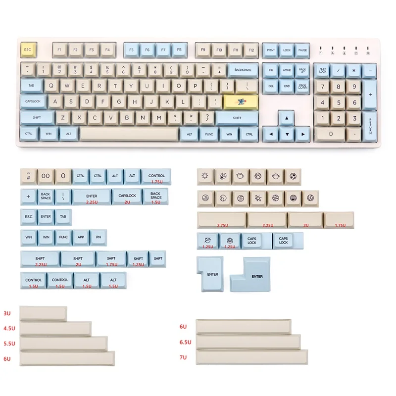 Исследуйте космическое пространство keycap XDA профиль PBT Материал краситель