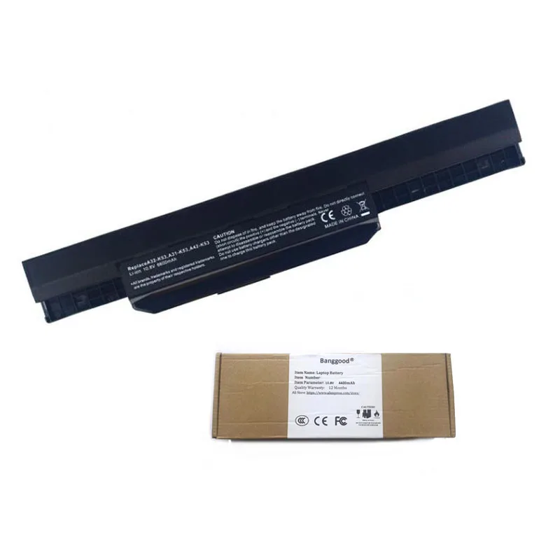 

6600mAh A31-K53 A32-K53 A41-K53 A42-K53 Laptop Battery for ASUS A43 A43J A53J A53 K43 K53 K53s X43 X43s X44 X53 X54 X84 X53S