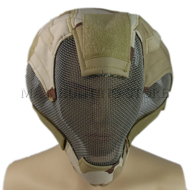 Hunting Full Face Metal Steel Mesh Helmet Military Tactical Combat Airsoft Paintball Wargame Protector Outdoor Sports Helmets