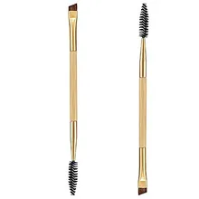 Горячая Распродажа, инструменты для макияжа с бамбуковой ручкой, двойные кисти, кисть для бровей+ расческа для бровей и Кисть для макияжа DE105