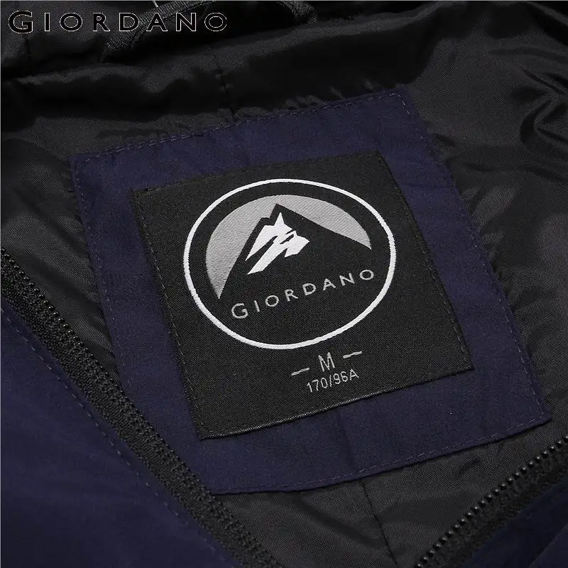 Мужская куртка с капюшоном Giordano водонепроницаемая длинным рукавом и эластичным