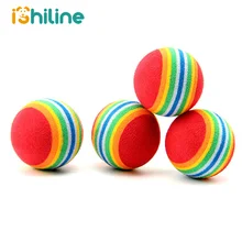 10Pcs Rainbow 3.5cm Cat Toy Ball Interactive Cat Toys Play Chewing Rattle Scratch EVA Ball Training Pet Supplies