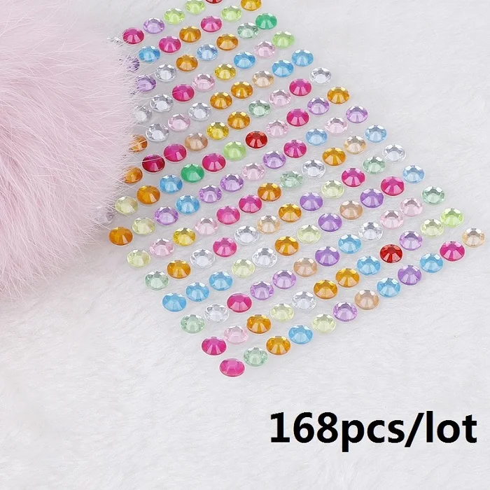 Mixed01 168pcs 504 шт./лот 6 мм акриловые стразы ткань телефон Скрапбукинг дизайн ногтей DIY материал для вечерние украшения - Цвет: Mixed01 168pcs