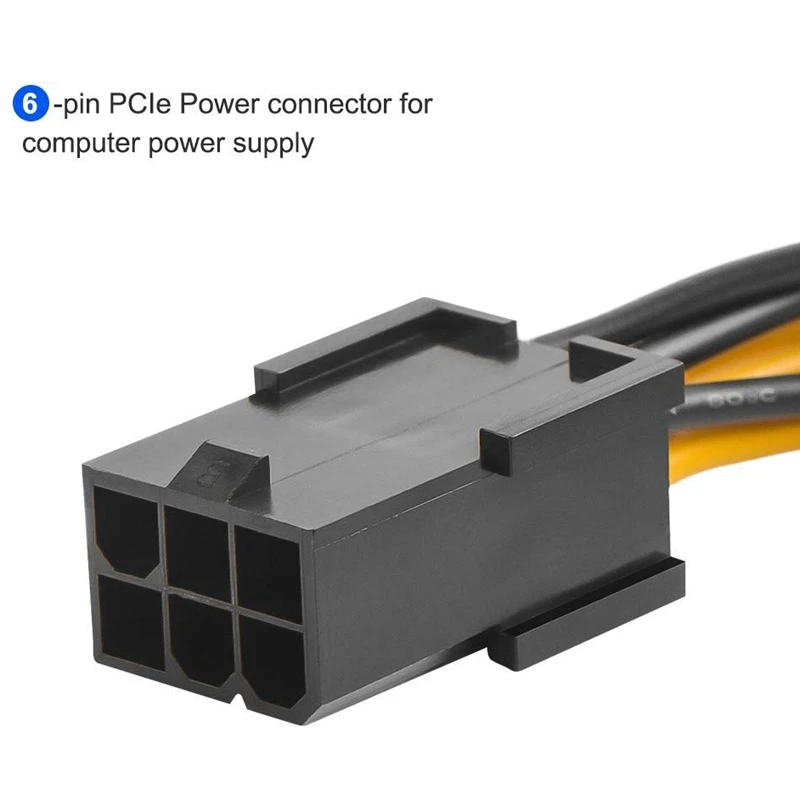 Кабель адаптера Pcie, 2-Pack 6-Pin To 8-Pin Pcie Express кабель адаптера питания, 7,78 дюймов/20 см