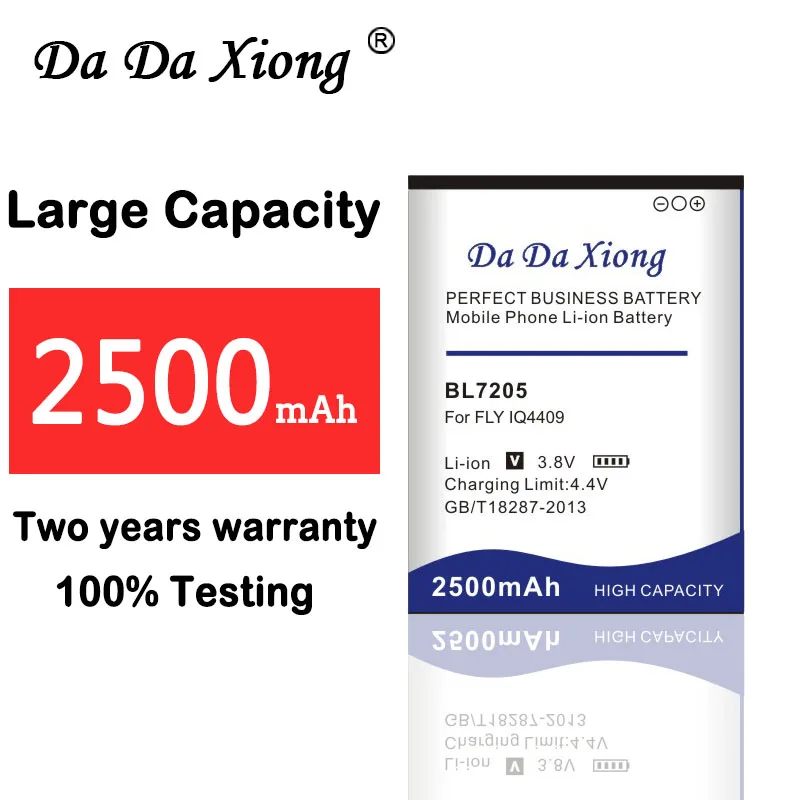 Аккумулятор DaDaXiong BL7205 литий-ионный Для Телефона Fly IQ4409 Quad ERA Life 4 2500 мАч | Мобильные