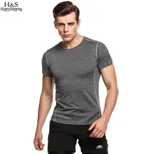 Бренд, новинка, Мужская быстросохнущая футболка, спортивная одежда для мужчин, с коротким рукавом, впитывающие, дышащие быстросохнущие футболки, костюм для фитнеса