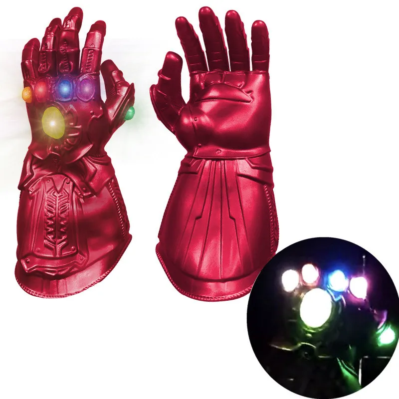 Avengers Endgame Marvel Thanos Gloves Cosplay Arm Avengers Iron Man Infinity Gauntlet Tony Stark Plastic LED Glove Kid Child Toy
