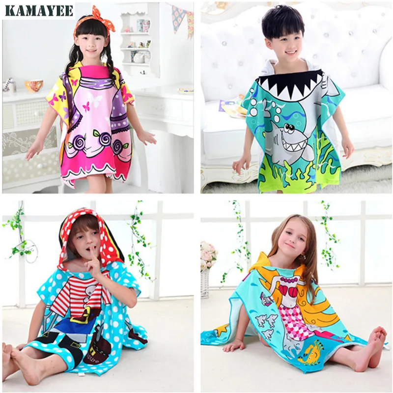 Carton A Capuchon Enfants Serviettes De Plage Towel Microfibre Peignoir Serviettes De Bain Pour Enfants Aliexpress