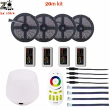 Highlight 5/10/15/20m rgbw rgbww 5050 SMD led strip light dc12v+mi.light 2.4G led controller+wifi controller+remote controller