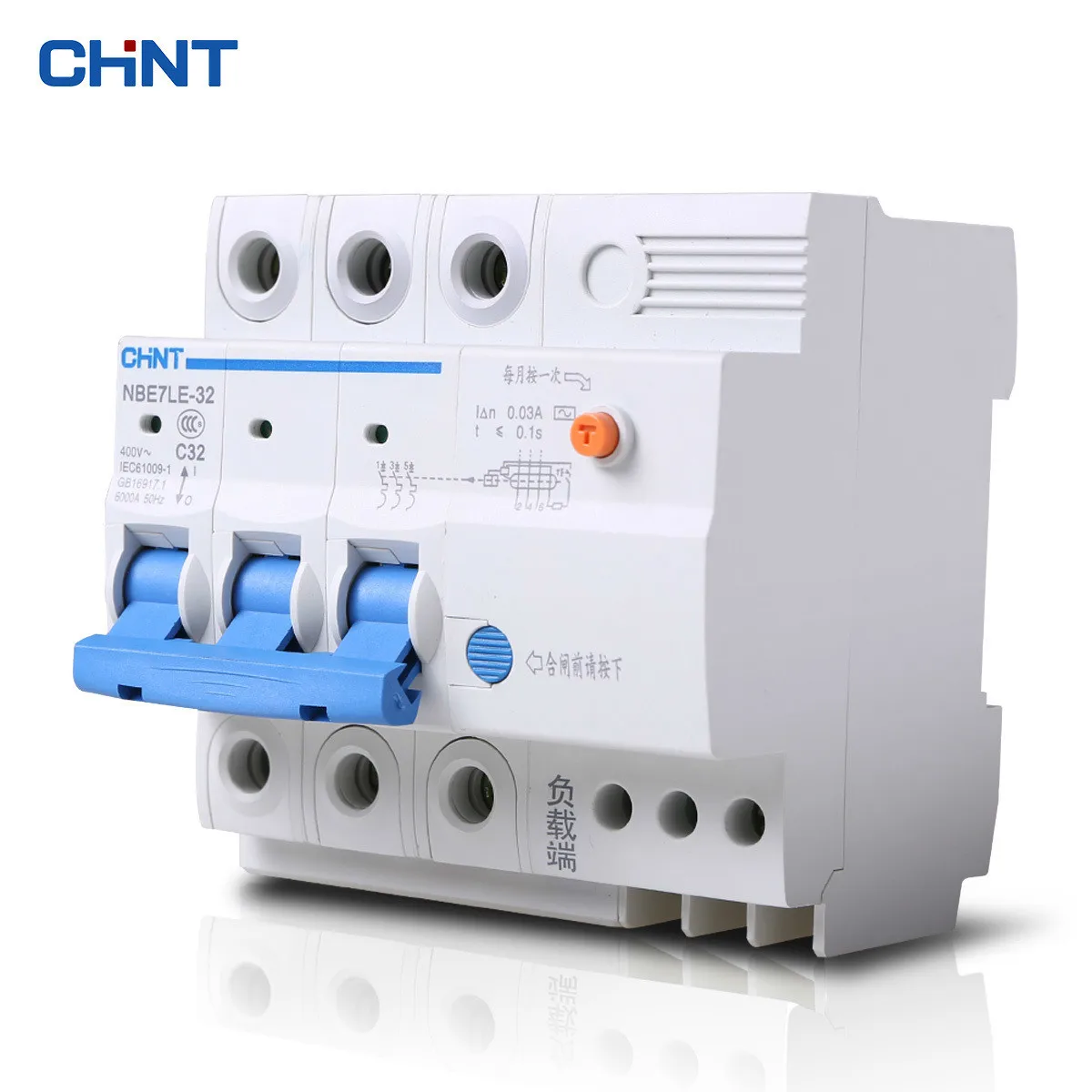 

CHNT 3P 32A Miniature Circuit Breaker Household Type C Air Switch Moulded Case Circuit Breaker