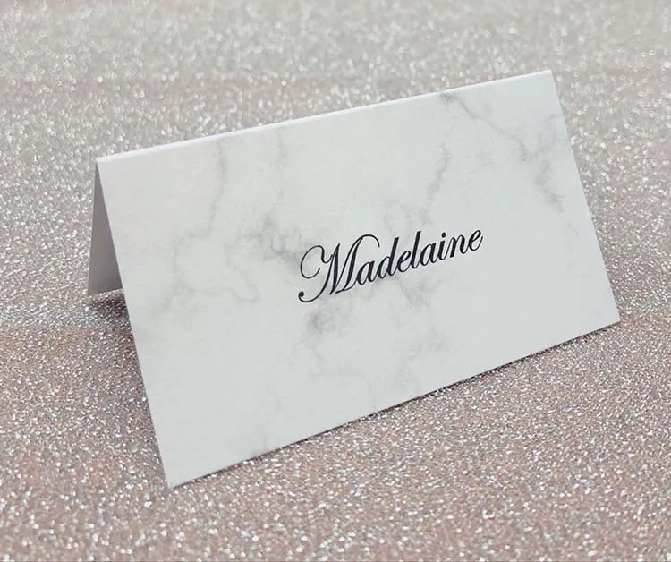 

Folded Marble Wedding Place Card