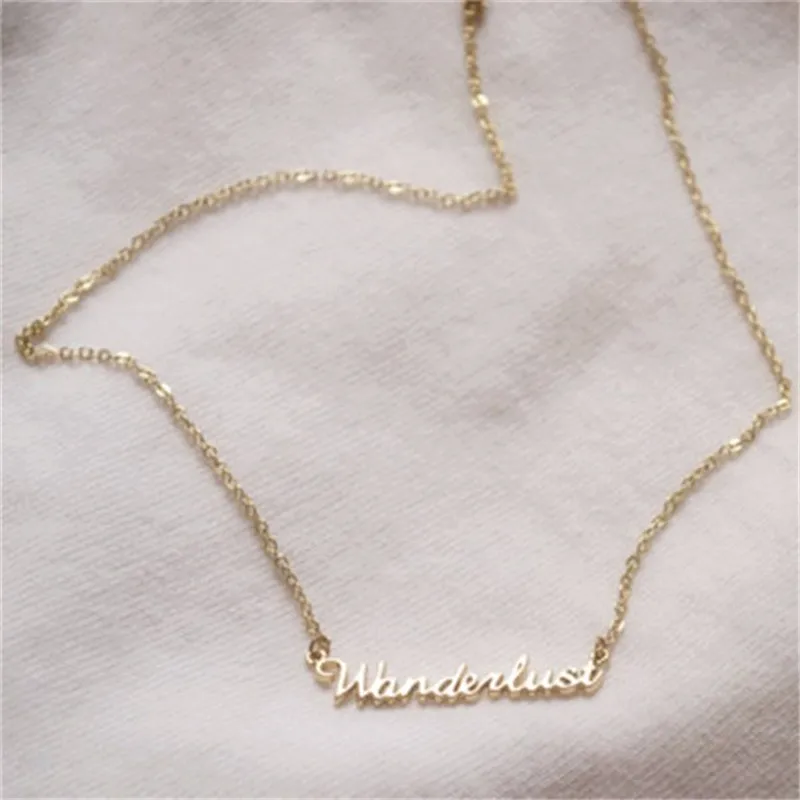 Ожерелье с подвеской надписью путешественники|pendant necklace|letter pendantnecklace jewelry |