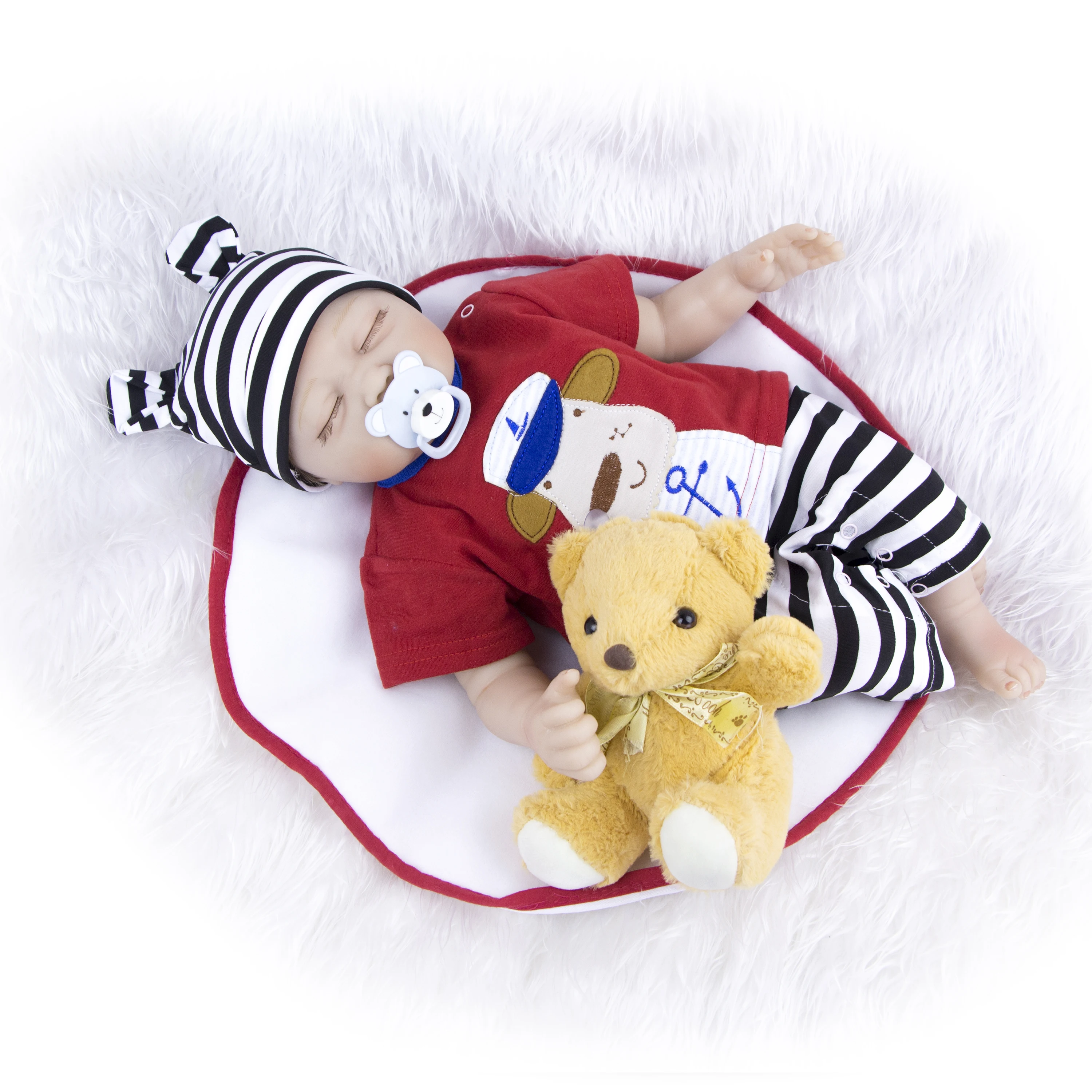 KEIUMI Reborn Baby Doll 55 см Реалистичная Спящая Мягкая силиконовая кукла Boneca Menino для детей