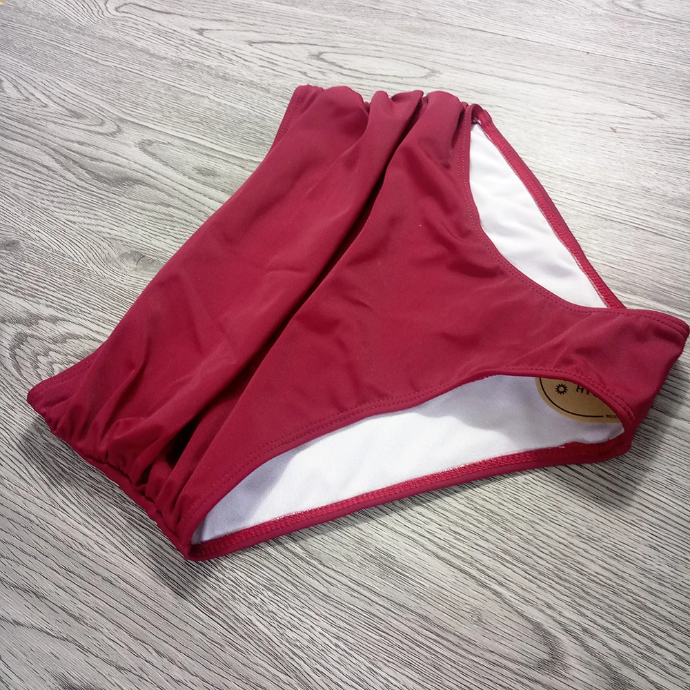 S-3XL Flounced Bikini Solid Color High Waist Swimsuit Women Swimwear Ladies Plus Size Bathing Suits Two Piece 2019 New Swim Set