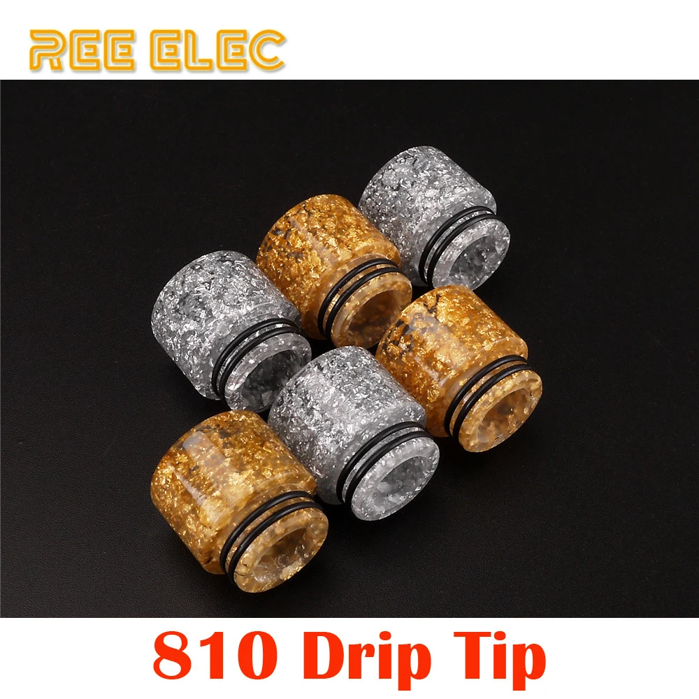 REE ELEC Resin 810 Drip Tip For Rda Rba Rta Atomizer Tank Dual O Rings Wide