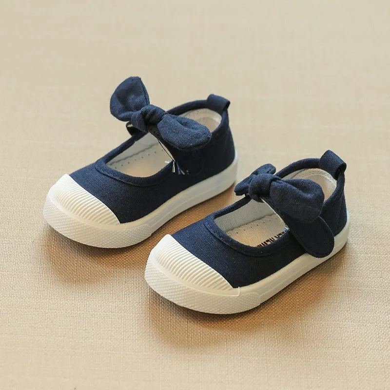 

Hot Cute Sweet Little Girls Bow Canvas Shoes Suit For 1-6 Years Children Casual Shoes