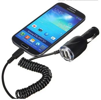 

200pcs 2 Dual USB Port Car Cigarette Charger Adapter Micro USB For iPhone 4 5 6 For iPad For Samsung Galaxy