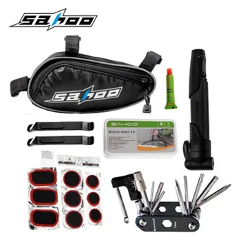 

SAHOO 15 in 1 Cycling Bicycle Tools Bike Repair Kit Set with Pouch Pump Black 21255