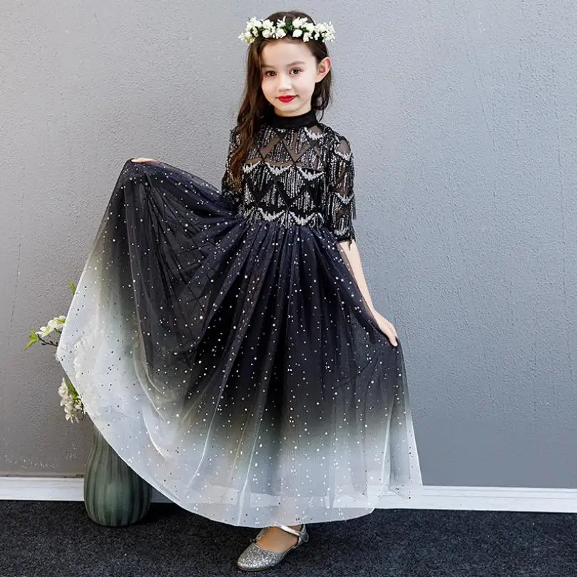 

2019 New Children Teens Evening dress Holiday Party Birthday Princess Dress Kids Girls Piano Pageant Dress Modis vestidos Y1626