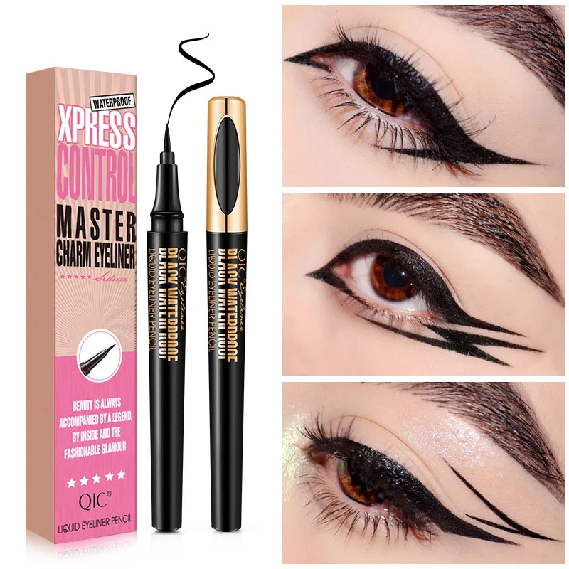 

QIC New Black Liquid Eyeliner 24H Long-lasting Waterproof Women Eye Cosmetic Eyeliner Pencil Professional Makeup Tool