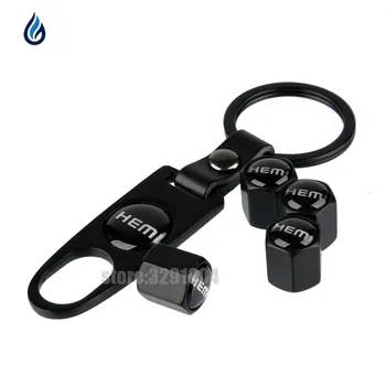 

Car Styling Wheel Tire Valve Caps Cover Key Chain For HEMI Logo For Jeep Grand Cherokee Wrangler Commander Chrysler 300c Dodge