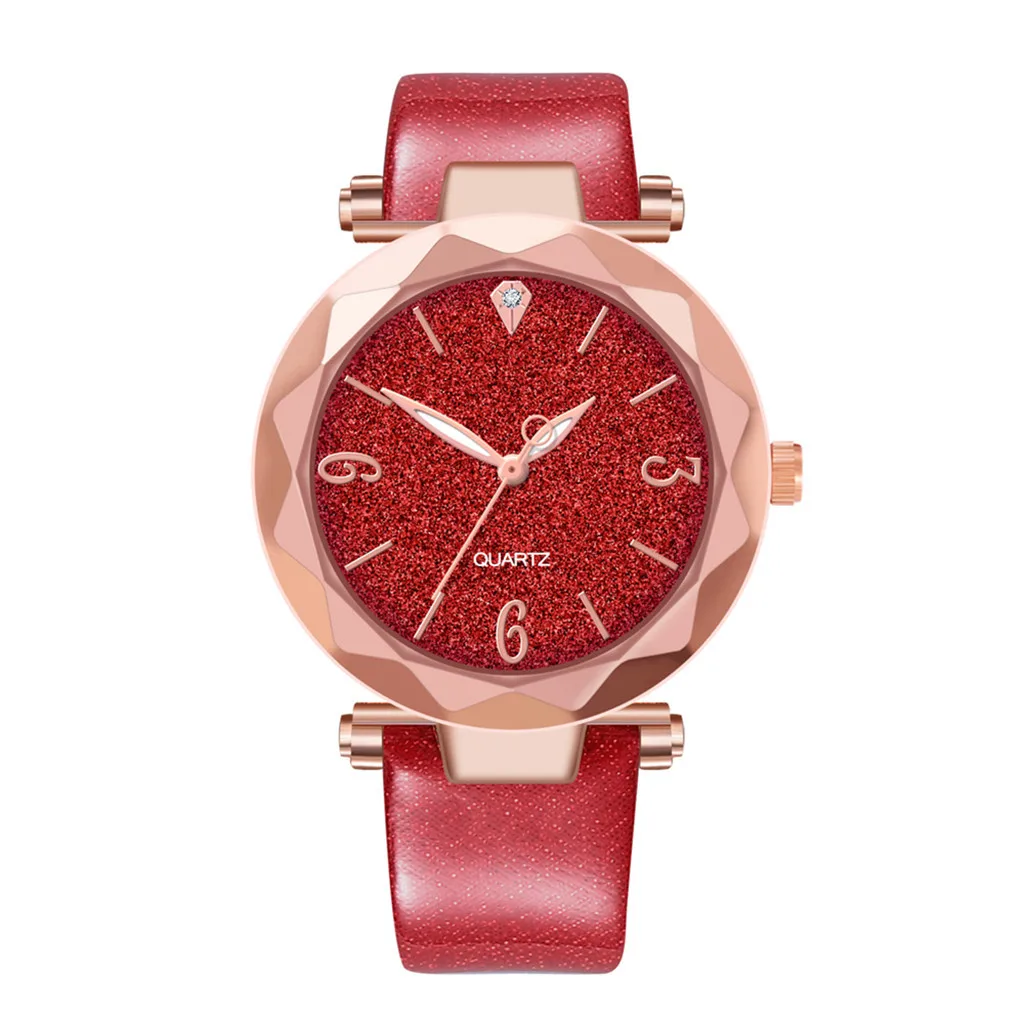 Горячая новейший Элитный бренд GENEVA женские наручные часы Звездное небо кварцевые платья женские наручные часы Bayan Kol Saati часы - Цвет: E