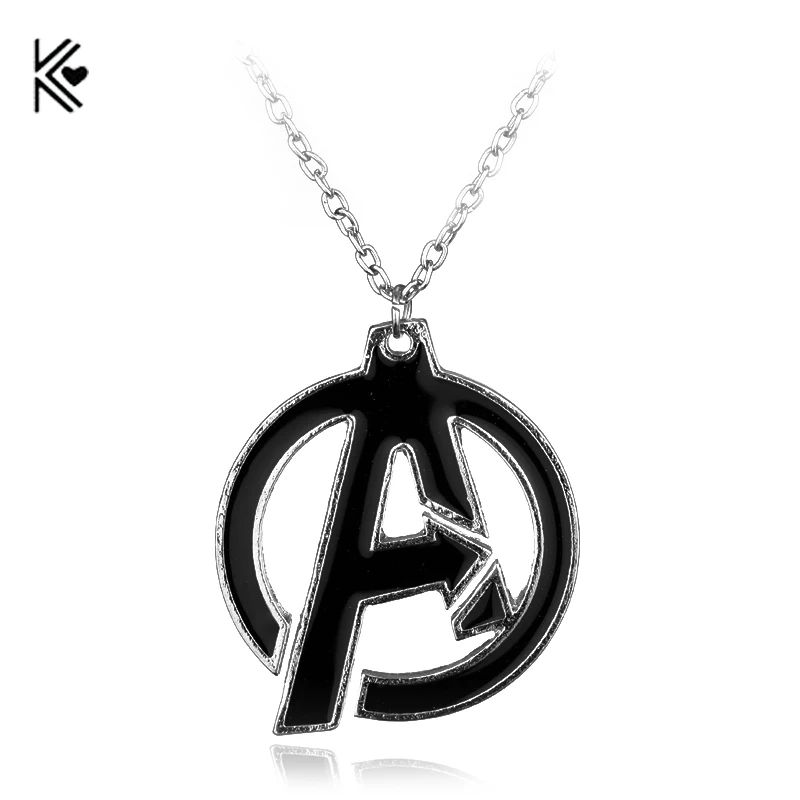 

Film series The Avengers A Symbol Superhero Enamel Collares Pendant Necklace Cheap Wholesale Movie Jewelry Chain Necklace