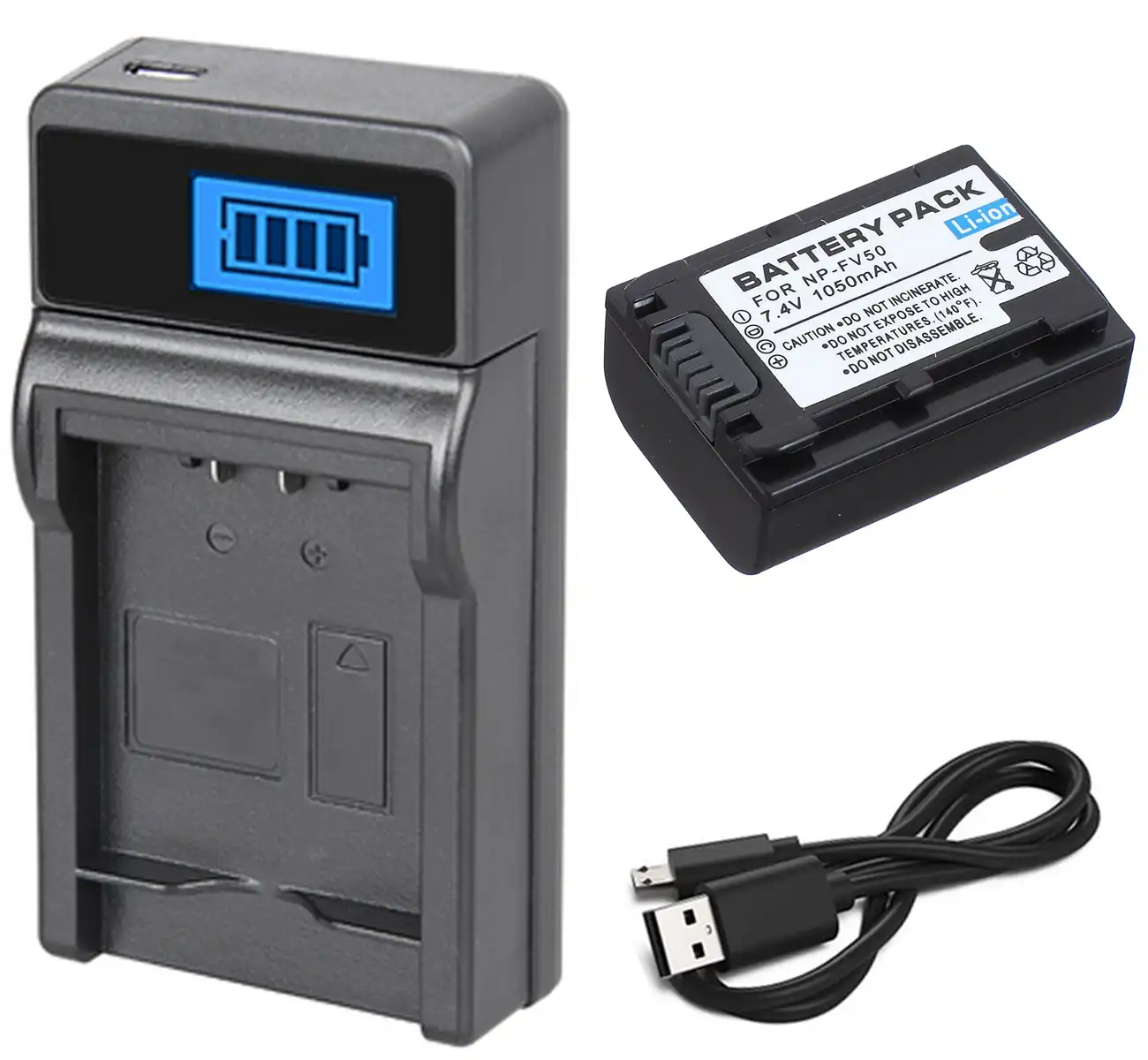 Batterie Li-ION pour Sony DCR-SX15 NP-FV40 DCR-SX15E remplace Les réf NP-FV30 avec info-Puce et contrôle du Chargement DCR-SX45 etc NP-FV50