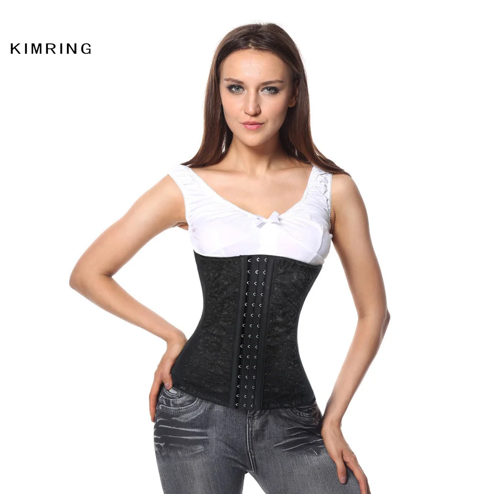 Kimring Мода для похудения Кружева корсет Плюс Размеры Сталь Boned животик Tight Cincher Пояс корсет Бюстье корсетные грудью