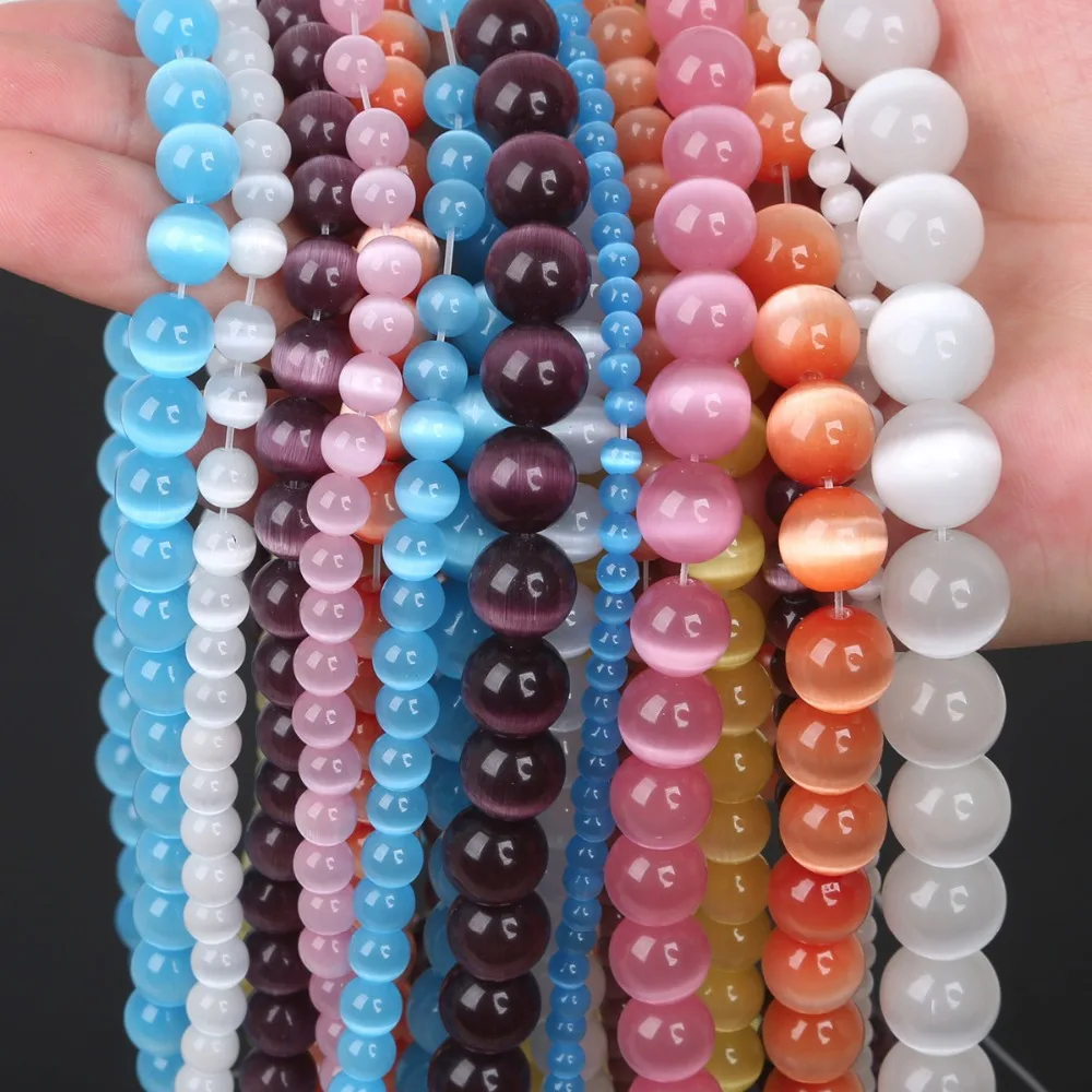 Бусина разделитель из натурального стекла с опалом 4/6/8 мм 5 ААА +|beads for diy|beads naturalcat