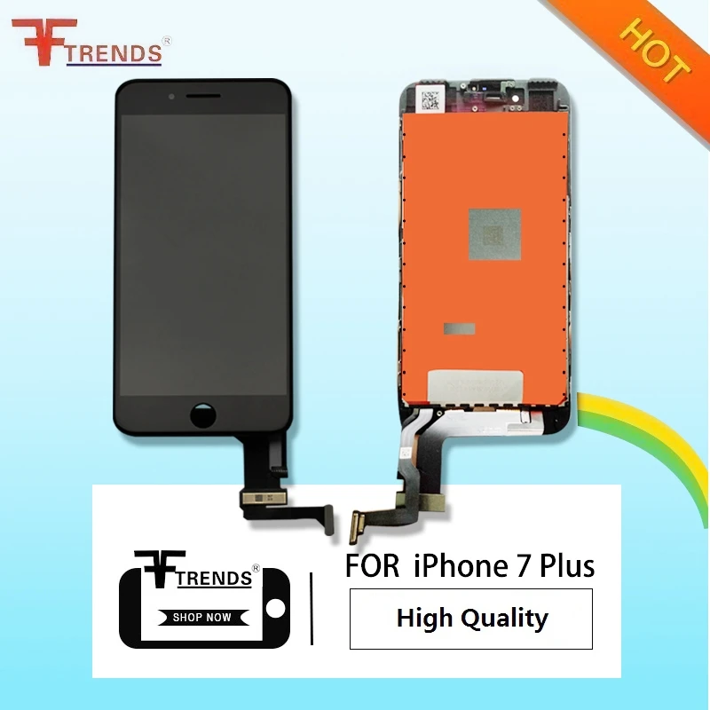 FFtrends 100% tested cheapest 50pcs/lot lcd display for iphone 7 plus touch screen with digitizer assembly white black free Dhl | Мобильные