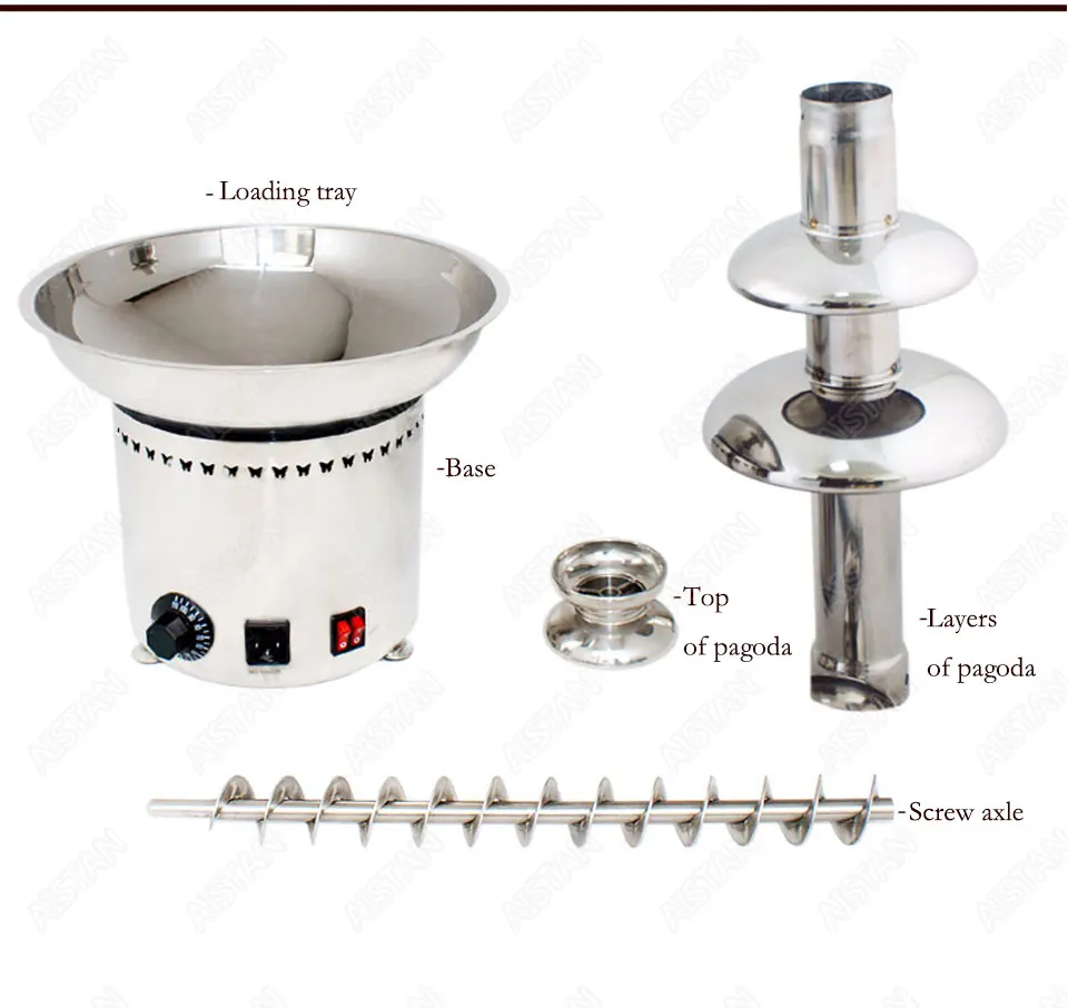 DH296 электрические шоколад шоколадный фонтан расплава фондю водопад машина 4/5/6/7 слоев отеля и оборудование для буфета