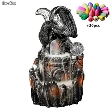 Ручной работы летающий дракон Керамика Ладан держатель курильница для благовоний горелки с светодиодный свет Украшения дома и офиса+ 20 штук пирамидки благовоний