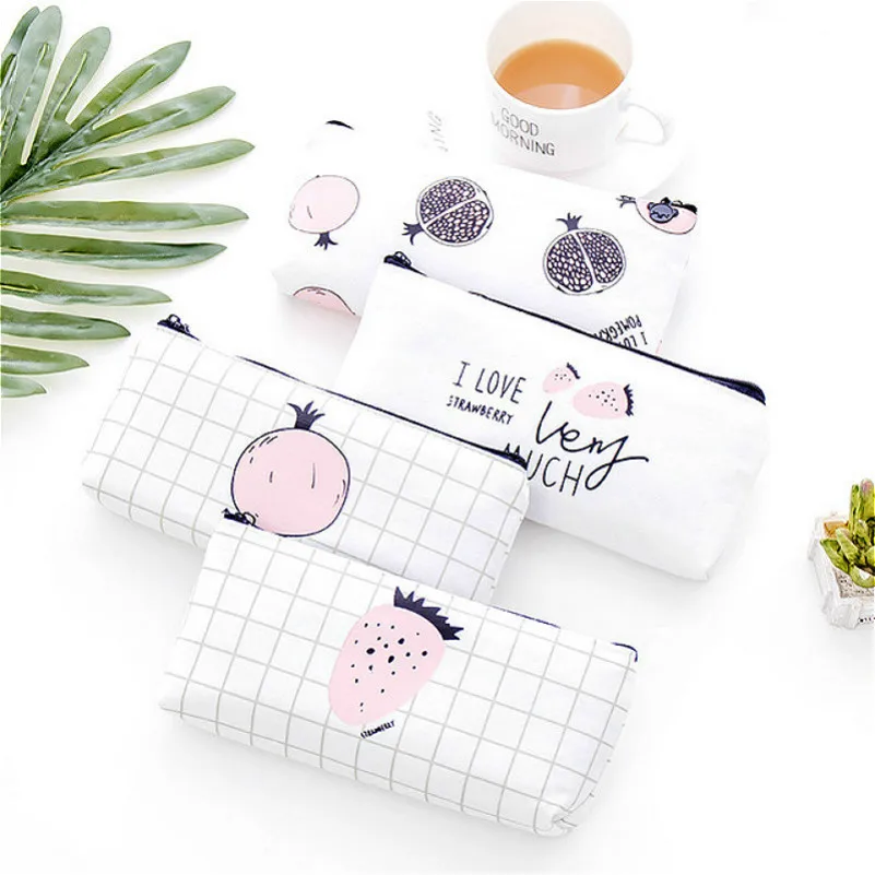 Lelede's Store 1 шт. красные фрукты простые сумки карандаши для девочек Kawaii пенал