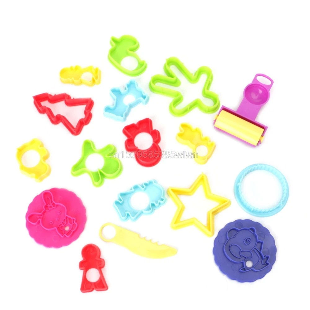 

18Pcs Mixed Plastic Plasticine Clay Dough Cutters Moulds Childrens Modelling Tools #HC6U# Drop shipping