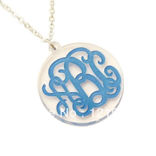 

Colorful personal Acrylic Monogram name Necklace personalized jewelry